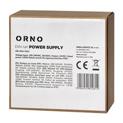 ZASILACZ PRZEMYSŁOWY, NA SZYNĘ DIN, 24VDC, 5A, 120W, W METALOWEJ OBUDOWIE ORNO ZASILACZ PRZEMYSŁOWY, NA SZYNĘ DIN, 24VDC, 5A, 120W, W METALOWEJ OBUDOWIE ORNO