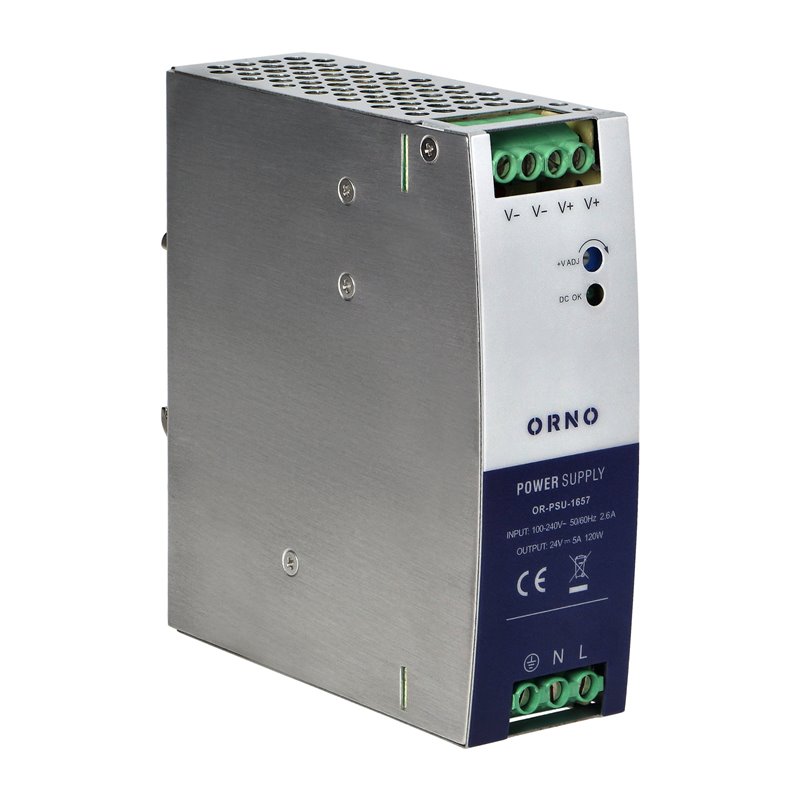 ZASILACZ PRZEMYSŁOWY, NA SZYNĘ DIN, 24VDC, 5A, 120W, W METALOWEJ OBUDOWIE ORNO ZASILACZ PRZEMYSŁOWY, NA SZYNĘ DIN, 24VDC, 5A, 120W, W METALOWEJ OBUDOWIE ORNO