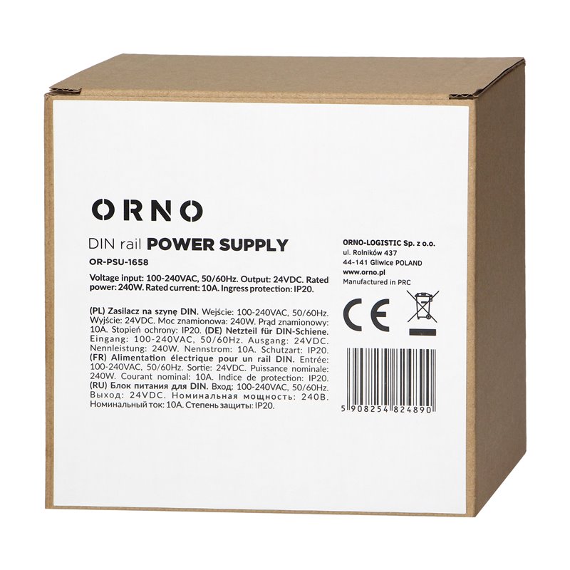 ZASILACZ PRZEMYSŁOWY, NA SZYNĘ DIN, 24VDC, 10A, 240W, W METALOWEJ OBUDOWIE ORNO ZASILACZ PRZEMYSŁOWY, NA SZYNĘ DIN, 24VDC, 10A, 240W, W METALOWEJ OBUDOWIE ORNO