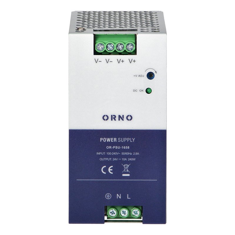 ZASILACZ PRZEMYSŁOWY, NA SZYNĘ DIN, 24VDC, 10A, 240W, W METALOWEJ OBUDOWIE ORNO ZASILACZ PRZEMYSŁOWY, NA SZYNĘ DIN, 24VDC, 10A, 240W, W METALOWEJ OBUDOWIE ORNO