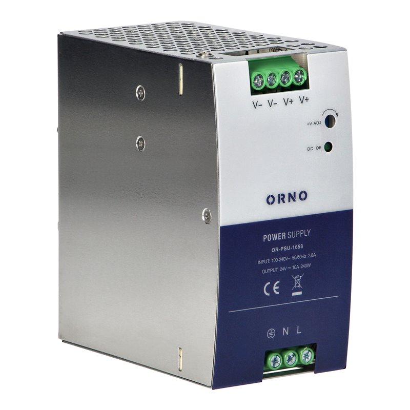 ZASILACZ PRZEMYSŁOWY, NA SZYNĘ DIN, 24VDC, 10A, 240W, W METALOWEJ OBUDOWIE ORNO ZASILACZ PRZEMYSŁOWY, NA SZYNĘ DIN, 24VDC, 10A, 240W, W METALOWEJ OBUDOWIE ORNO