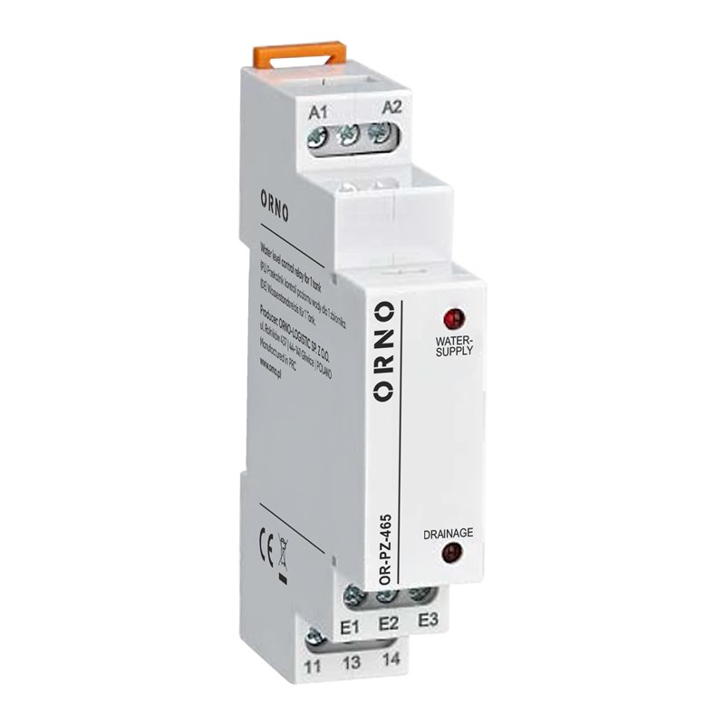 1 MODUŁOWY PRZEKAŹNIK KONTROLI POZIOMU WODY DLA 1 ZBIORNIKA 24-240VAC/DC ORNO 1 MODUŁOWY PRZEKAŹNIK KONTROLI POZIOMU WODY DLA 1 ZBIORNIKA 24-240VAC/DC ORNO