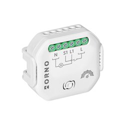 PRZEKAŹNIK DOPUSZKOWY 1-KANAŁOWY ZE ŚCIEMNIACZEM TUYA SMART WI-FI+BLE ORNO PRZEKAŹNIK DOPUSZKOWY 1-KANAŁOWY ZE ŚCIEMNIACZEM TUYA SMART WI-FI+BLE ORNO