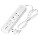 PRZEDŁUŻACZ Z 3 GNIAZDAMI SCHUKO Z UZIEMIENIEM I WYŁĄCZNIKIEM 3XUSB, TUYA SMART WI-FI, BIAŁY ORNO
