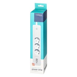 PRZEDŁUŻACZ Z 3 GNIAZDAMI SCHUKO Z UZIEMIENIEM I WYŁĄCZNIKIEM 3XUSB, TUYA SMART WI-FI, BIAŁY ORNO PRZEDŁUŻACZ Z 3 GNIAZDAMI SCHUKO Z UZIEMIENIEM I WYŁĄCZNIKIEM 3XUSB, TUYA SMART WI-FI, BIAŁY ORNO