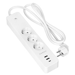 PRZEDŁUŻACZ Z 3 GNIAZDAMI SCHUKO Z UZIEMIENIEM I WYŁĄCZNIKIEM 3XUSB, TUYA SMART WI-FI, BIAŁY ORNO PRZEDŁUŻACZ Z 3 GNIAZDAMI SCHUKO Z UZIEMIENIEM I WYŁĄCZNIKIEM 3XUSB, TUYA SMART WI-FI, BIAŁY ORNO