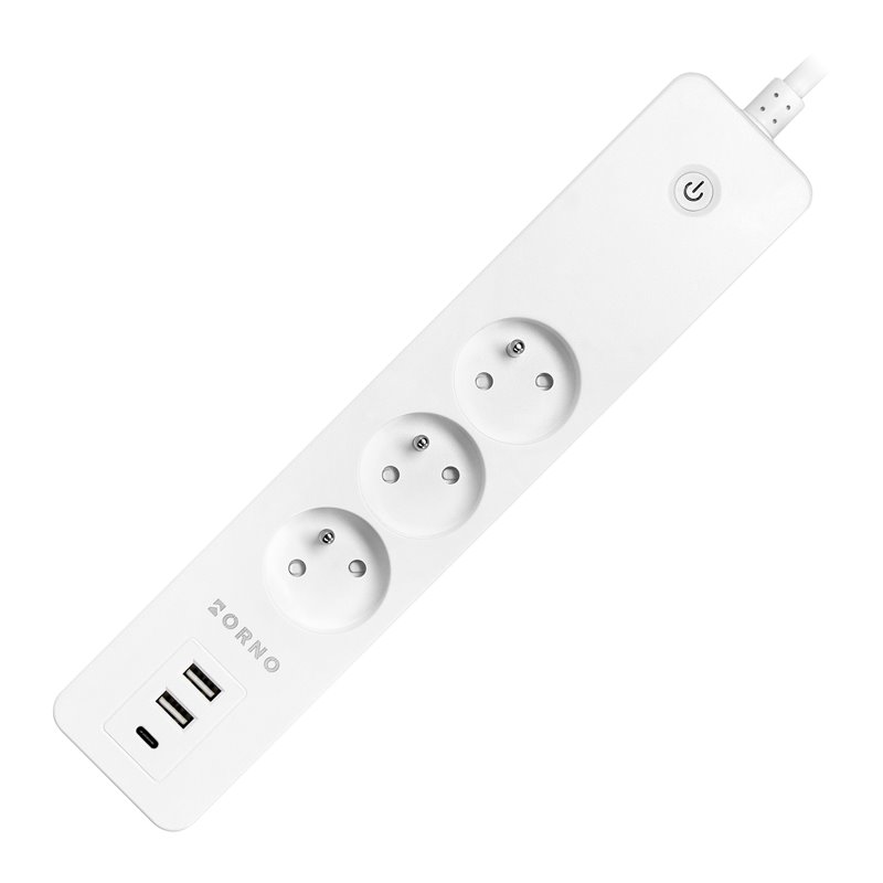 PRZEDŁUŻACZ Z 3 GNIAZDAMI Z UZIEMIENIEM I WYŁĄCZNIKIEM 3XUSB, TUYA SMART WI-FI, BIAŁY ORNO PRZEDŁUŻACZ Z 3 GNIAZDAMI Z UZIEMIENIEM I WYŁĄCZNIKIEM 3XUSB, TUYA SMART WI-FI, BIAŁY ORNO