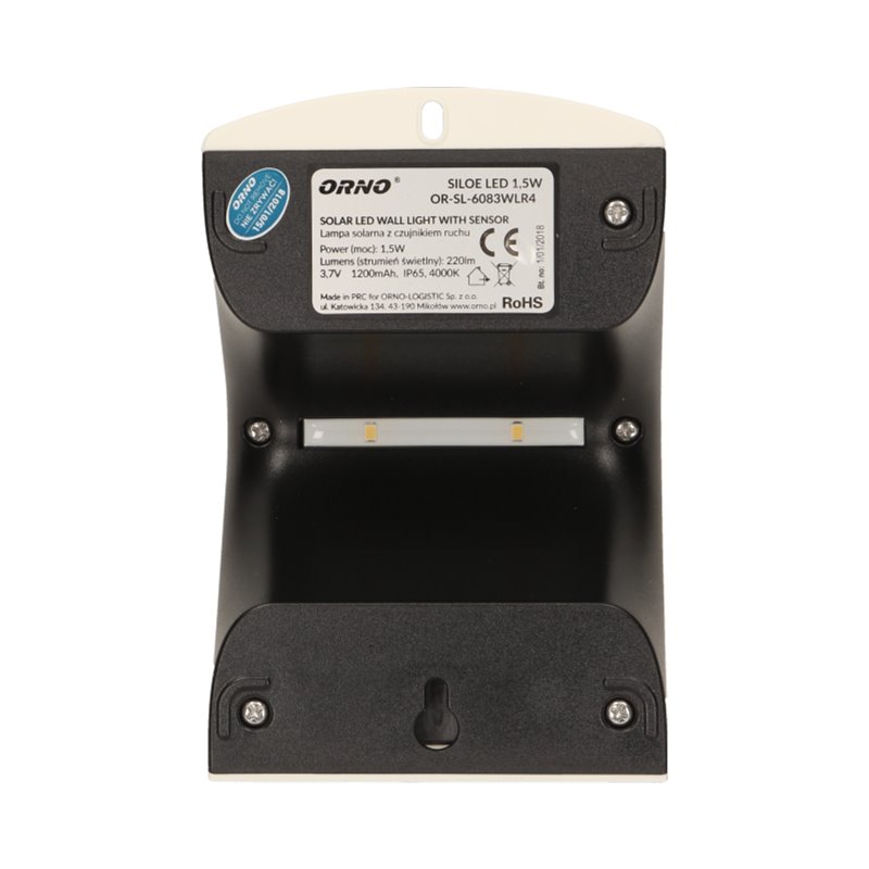 SILOE LED 1,5W, LAMPA SOLARNA Z CZUJNIKIEM RUCHU 120ST, 190LM, IP65, 4000K, 1200MAH, PODWÓJNE ŹRÓDŁO ŚWIATŁA, BIAŁA ORNO SILOE LED 1,5W, LAMPA SOLARNA Z CZUJNIKIEM RUCHU 120ST, 190LM, IP65, 4000K, 1200MAH, PODWÓJNE ŹRÓDŁO ŚWIATŁA, BIAŁA ORNO