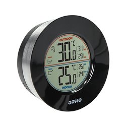 BEZPRZEWODOWA STACJA POGODOWA Z POMIAREM TEMPERATURY ZEWNĘTRZNEJ I WEWNĘTRZNEJ, CZARNA ORNO BEZPRZEWODOWA STACJA POGODOWA Z POMIAREM TEMPERATURY ZEWNĘTRZNEJ I WEWNĘTRZNEJ, CZARNA ORNO