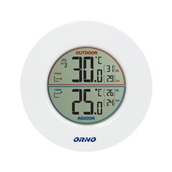 BEZPRZEWODOWA STACJA POGODOWA Z POMIAREM TEMPERATURY ZEWNĘTRZNEJ I WEWNĘTRZNEJ, BIAŁO-SZARA ORNO BEZPRZEWODOWA STACJA POGODOWA Z POMIAREM TEMPERATURY ZEWNĘTRZNEJ I WEWNĘTRZNEJ, BIAŁO-SZARA ORNO