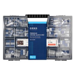 ZESTAW ZŁĄCZEK JEDNOSTRONNYCH I PRZELOTOWYCH PREMIUM HOUSE-QUICK-MIX, 176 SZT. ORNO ZESTAW ZŁĄCZEK JEDNOSTRONNYCH I PRZELOTOWYCH PREMIUM HOUSE-QUICK-MIX, 176 SZT. ORNO
