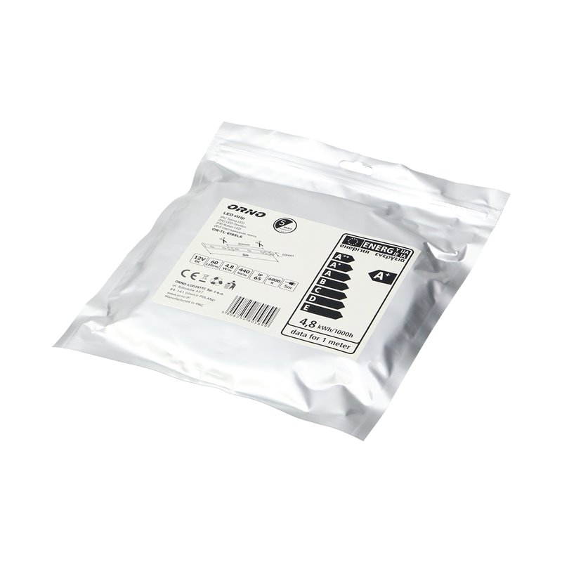 TAŚMA LED 12V DC, 2835SMD, 60LED/M, 4.8W/M, IP65, 6000K, ROLKA 5M ORNO TAŚMA LED 12V DC, 2835SMD, 60LED/M, 4.8W/M, IP65, 6000K, ROLKA 5M ORNO