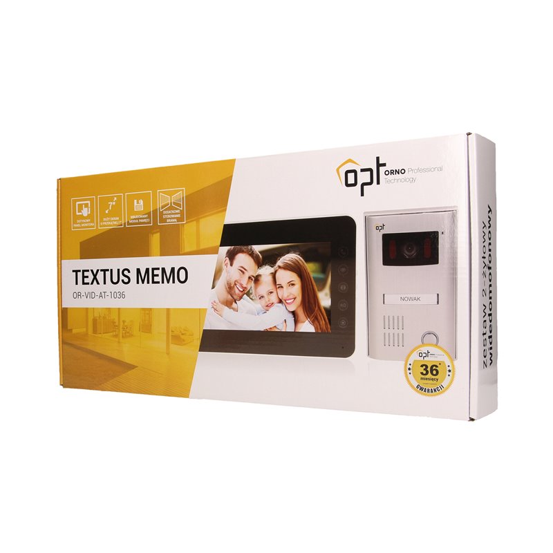 ZESTAW WIDEODOMOFONOWY 2-ŻYŁOWY, TEXTUS MEMO 7" ORNO ZESTAW WIDEODOMOFONOWY 2-ŻYŁOWY, TEXTUS MEMO 7" ORNO