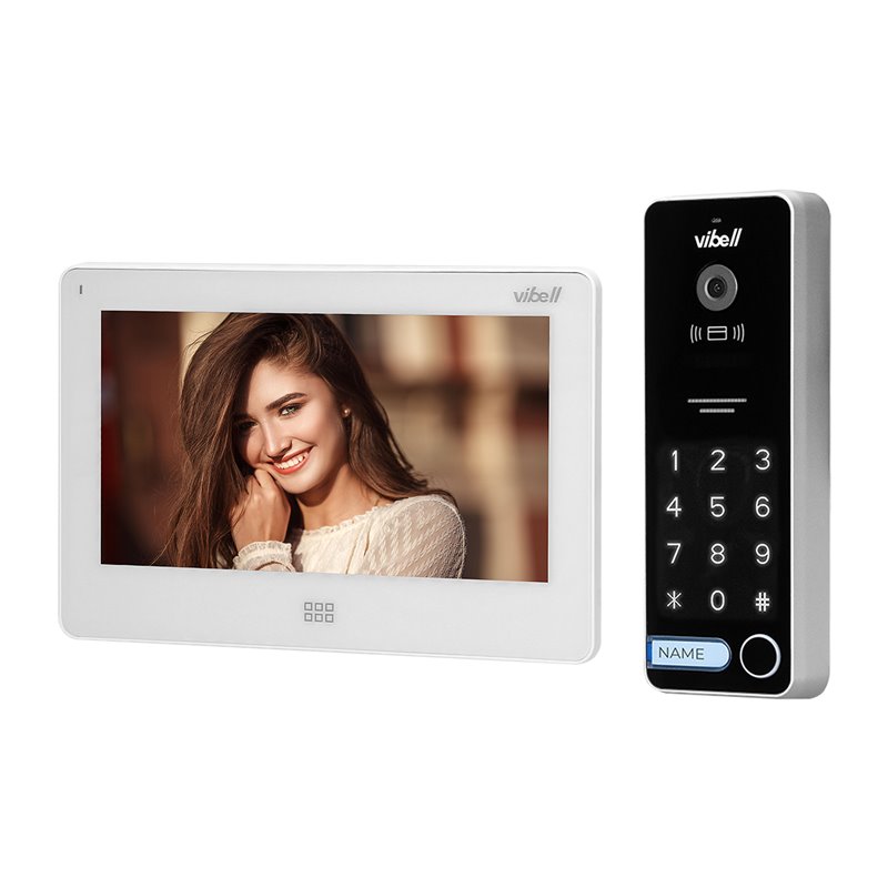 ZESTAW WIDEODOMOFONOWY, BEZSŁUCHAWKOWY KOLOR, LCD 7", DOTYKOWY, MENU OSD, PAMIĘĆ, GNIAZDO NA KARTĘ SD, DVR, STEROWANIE BRAMĄ, Z 