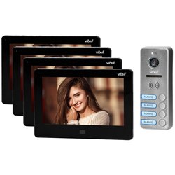 ZESTAW WIDEODOMOFONOWY 4-RODZINNY, BEZSŁUCHAWKOWY KOLOR, LCD 7", DOTYKOWY, MENU OSD, PAMIĘĆ, GNIAZDO NA KARTĘ SD, DVR, STEROWANI ZESTAW WIDEODOMOFONOWY 4-RODZINNY, BEZSŁUCHAWKOWY KOLOR, LCD 7", DOTYKOWY, MENU OSD, PAMIĘĆ, GNIAZDO NA KARTĘ SD, DVR, STEROWANI