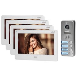 ZESTAW WIDEODOMOFONOWY 4-RODZINNY, BEZSŁUCHAWKOWY KOLOR, LCD 7", DOTYKOWY, MENU OSD, PAMIĘĆ, GNIAZDO NA KARTĘ SD, DVR, STEROWANI ZESTAW WIDEODOMOFONOWY 4-RODZINNY, BEZSŁUCHAWKOWY KOLOR, LCD 7", DOTYKOWY, MENU OSD, PAMIĘĆ, GNIAZDO NA KARTĘ SD, DVR, STEROWANI