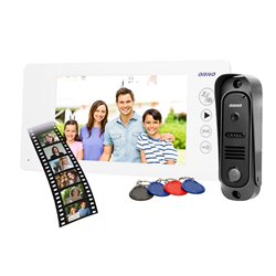 ZESTAW WIDEODOMOFONOWY BEZSŁUCHAWKOWY, KOLOR, 7" LCD, PIN HOLE, PAMIĘĆ, Z CZYTNIKIEM BRELOKÓW ZBLIŻENIOWYCH, BIAŁY, ARCUS RFID O ZESTAW WIDEODOMOFONOWY BEZSŁUCHAWKOWY, KOLOR, 7" LCD, PIN HOLE, PAMIĘĆ, Z CZYTNIKIEM BRELOKÓW ZBLIŻENIOWYCH, BIAŁY, ARCUS RFID O