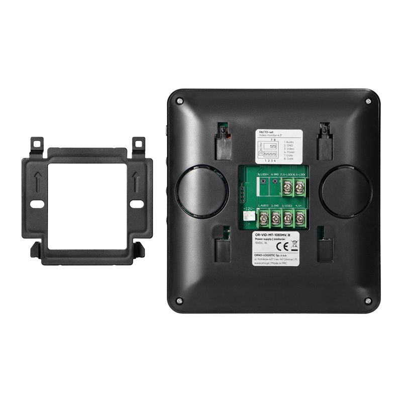 PACTO, ZESTAW WIDEODOMOFONOWY JEDNORODZINNY, 4-ŻYŁOWY, 4,3", RFID ORNO PACTO, ZESTAW WIDEODOMOFONOWY JEDNORODZINNY, 4-ŻYŁOWY, 4,3", RFID ORNO