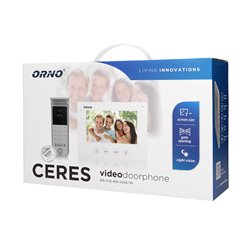 ZESTAW WIDEODOMOFONOWY BEZSŁUCHAWKOWY, KOLOR, LCD 7", Z SZYFRATOREM, NATYNKOWY, BIAŁY, CERES ORNO ZESTAW WIDEODOMOFONOWY BEZSŁUCHAWKOWY, KOLOR, LCD 7", Z SZYFRATOREM, NATYNKOWY, BIAŁY, CERES ORNO