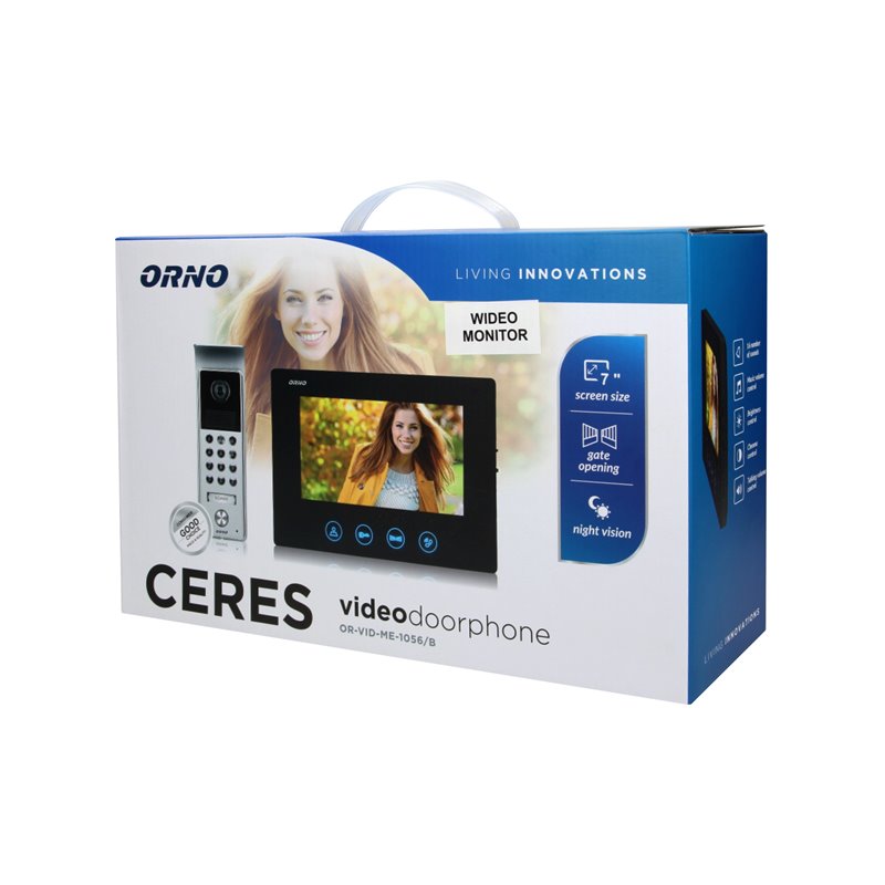 WIDEO MONITOR BEZSŁUCHAWKOWY, KOLOROWY, LCD 7", DO ZESTAWU Z SERII CERES, OTWIERANIE BRAMY, CZARNY ORNO WIDEO MONITOR BEZSŁUCHAWKOWY, KOLOROWY, LCD 7", DO ZESTAWU Z SERII CERES, OTWIERANIE BRAMY, CZARNY ORNO