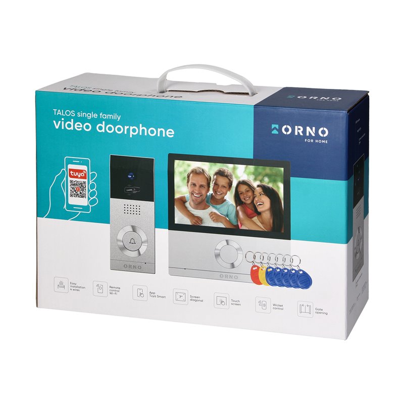 TALOS, ZESTAW WIDEODOMOFONOWY, 4-ŻYŁOWY, 7", WI-FI, EKRAN DOTYKOWY, FULL HD, RFID ORNO TALOS, ZESTAW WIDEODOMOFONOWY, 4-ŻYŁOWY, 7", WI-FI, EKRAN DOTYKOWY, FULL HD, RFID ORNO