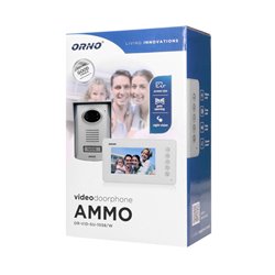 ZESTAW WIDEODOMOFONOWY BEZSŁUCHAWKOWY, KOLOR LCD 4,3" Z KAMERĄ PLASTIKOWĄ, AMMO ORNO ZESTAW WIDEODOMOFONOWY BEZSŁUCHAWKOWY, KOLOR LCD 4,3" Z KAMERĄ PLASTIKOWĄ, AMMO ORNO