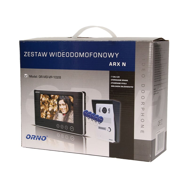 ZESTAW WIDEODOMOFONOWY BEZSŁUCHAWKOWY, KOLOR, LCD 7", Z CZYTNIKIEM BRELOKÓW ZBLIŻENIOWYCH, NATYNKOWY, ARX N ORNO ZESTAW WIDEODOMOFONOWY BEZSŁUCHAWKOWY, KOLOR, LCD 7", Z CZYTNIKIEM BRELOKÓW ZBLIŻENIOWYCH, NATYNKOWY, ARX N ORNO