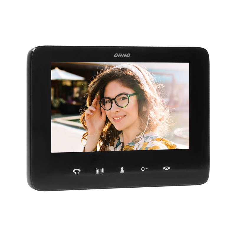 WIDEO MONITOR BEZSŁUCHAWKOWY, KOLOROWY, LCD 7", DO ZESTAWÓW Z SERII INDI I SCUTI, OTWIERANIE BRAMY, INTERKOM, CZARNY ORNO WIDEO MONITOR BEZSŁUCHAWKOWY, KOLOROWY, LCD 7", DO ZESTAWÓW Z SERII INDI I SCUTI, OTWIERANIE BRAMY, INTERKOM, CZARNY ORNO