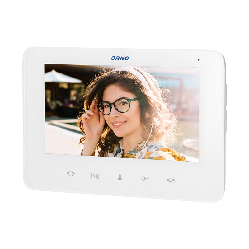 WIDEO MONITOR BEZSŁUCHAWKOWY, KOLOROWY, LCD 7", DO ZESTAWÓW Z SERII INDI I SCUTI, OTWIERANIE BRAMY, INTERKOM, BIAŁY ORNO WIDEO MONITOR BEZSŁUCHAWKOWY, KOLOROWY, LCD 7", DO ZESTAWÓW Z SERII INDI I SCUTI, OTWIERANIE BRAMY, INTERKOM, BIAŁY ORNO