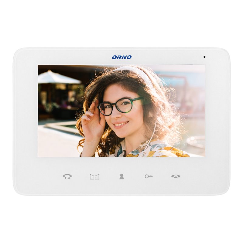 WIDEO MONITOR BEZSŁUCHAWKOWY, KOLOROWY, LCD 7", DO ZESTAWÓW Z SERII INDI I SCUTI, OTWIERANIE BRAMY, INTERKOM, BIAŁY ORNO WIDEO MONITOR BEZSŁUCHAWKOWY, KOLOROWY, LCD 7", DO ZESTAWÓW Z SERII INDI I SCUTI, OTWIERANIE BRAMY, INTERKOM, BIAŁY ORNO