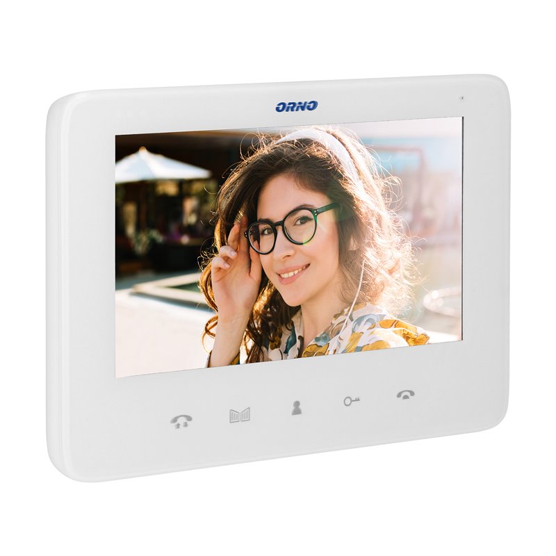 WIDEO MONITOR BEZSŁUCHAWKOWY, KOLOROWY, LCD 7", DO ZESTAWÓW Z SERII INDI I SCUTI, OTWIERANIE BRAMY, INTERKOM, BIAŁY ORNO WIDEO MONITOR BEZSŁUCHAWKOWY, KOLOROWY, LCD 7", DO ZESTAWÓW Z SERII INDI I SCUTI, OTWIERANIE BRAMY, INTERKOM, BIAŁY ORNO