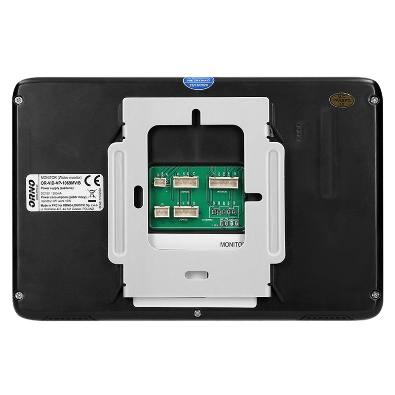 ZESTAW WIDEODOMOFONOWY, BEZSŁUCHAWKOWY, KOLOR, LCD 7", INTERKOM, Z SZYFRATOREM, NATYNKOWY, CZARNY, SCUTI ORNO ZESTAW WIDEODOMOFONOWY, BEZSŁUCHAWKOWY, KOLOR, LCD 7", INTERKOM, Z SZYFRATOREM, NATYNKOWY, CZARNY, SCUTI ORNO