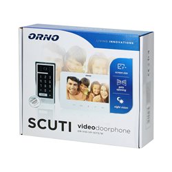 ZESTAW WIDEODOMOFONOWY, BEZSŁUCHAWKOWY, KOLOR, LCD 7", INTERKOM, Z SZYFRATOREM, NATYNKOWY, BIAŁY, SCUTI ORNO ZESTAW WIDEODOMOFONOWY, BEZSŁUCHAWKOWY, KOLOR, LCD 7", INTERKOM, Z SZYFRATOREM, NATYNKOWY, BIAŁY, SCUTI ORNO