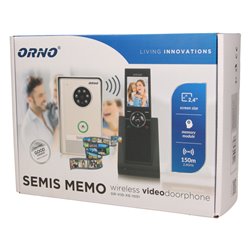ZESTAW WIDEODOMOFONOWY, BEZPRZEWODOWY, ZASIĘG 150M, KOLOR, LCD 2,4", PAMIĘĆ, NATYNKOWY, IP55, SEMIS MEMO ORNO ZESTAW WIDEODOMOFONOWY, BEZPRZEWODOWY, ZASIĘG 150M, KOLOR, LCD 2,4", PAMIĘĆ, NATYNKOWY, IP55, SEMIS MEMO ORNO