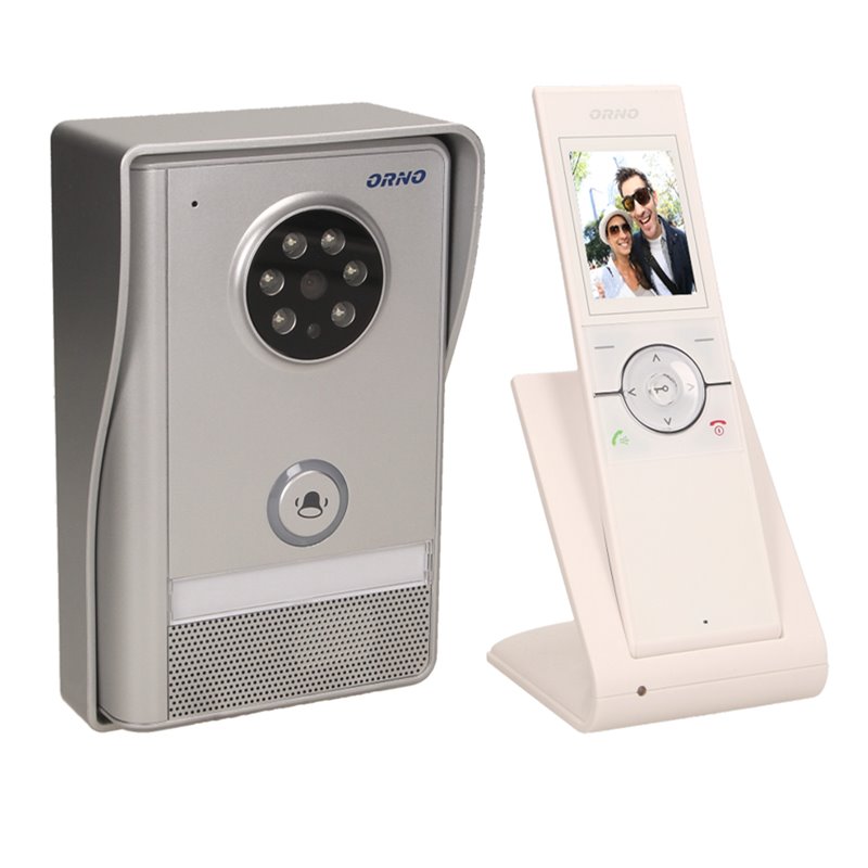 ZESTAW WIDEODOMOFONOWY, BEZPRZEWODOWY, ZASIĘG 150M, KOLOR, LCD 2,4", PAMIĘĆ, NATYNKOWY, IP55, SEMIS MEMO ORNO ZESTAW WIDEODOMOFONOWY, BEZPRZEWODOWY, ZASIĘG 150M, KOLOR, LCD 2,4", PAMIĘĆ, NATYNKOWY, IP55, SEMIS MEMO ORNO