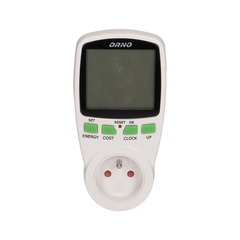 DWUTARYFOWY WATOMIERZ, KALKULATOR ENERGII Z WYŚWIETLACZEM LCD, 2 ODDZIELNE TARYFY, WEWNĘTRZNY AKUMULATOR ORNO DWUTARYFOWY WATOMIERZ, KALKULATOR ENERGII Z WYŚWIETLACZEM LCD, 2 ODDZIELNE TARYFY, WEWNĘTRZNY AKUMULATOR ORNO