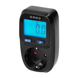 WATOMIERZ, KALKULATOR ENERGII Z PODŚWIETLANYM WYŚWIETLACZEM LCD, WERSJA SCHUKO, CZARNY ORNO WATOMIERZ, KALKULATOR ENERGII Z PODŚWIETLANYM WYŚWIETLACZEM LCD, WERSJA SCHUKO, CZARNY ORNO