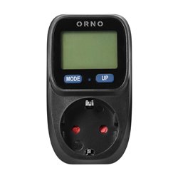 WATOMIERZ, KALKULATOR ENERGII Z PODŚWIETLANYM WYŚWIETLACZEM LCD, WERSJA SCHUKO, CZARNY ORNO WATOMIERZ, KALKULATOR ENERGII Z PODŚWIETLANYM WYŚWIETLACZEM LCD, WERSJA SCHUKO, CZARNY ORNO
