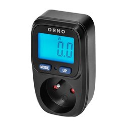 WATOMIERZ, KALKULATOR ENERGII Z PODŚWIETLANYM WYŚWIETLACZEM LCD, CZARNY ORNO WATOMIERZ, KALKULATOR ENERGII Z PODŚWIETLANYM WYŚWIETLACZEM LCD, CZARNY ORNO
