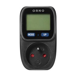 WATOMIERZ, KALKULATOR ENERGII Z PODŚWIETLANYM WYŚWIETLACZEM LCD, CZARNY ORNO WATOMIERZ, KALKULATOR ENERGII Z PODŚWIETLANYM WYŚWIETLACZEM LCD, CZARNY ORNO