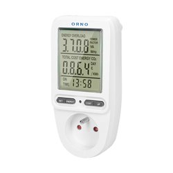 WATOMIERZ, KALKULATOR ENERGII Z WYŚWIETLACZEM LCD ORNO WATOMIERZ, KALKULATOR ENERGII Z WYŚWIETLACZEM LCD ORNO