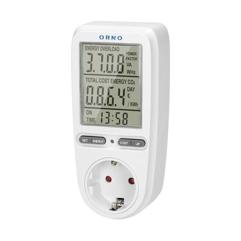 WATOMIERZ, KALKULATOR ENERGII Z WYŚWIETLACZEM LCD, WERSJA SCHUKO ORNO WATOMIERZ, KALKULATOR ENERGII Z WYŚWIETLACZEM LCD, WERSJA SCHUKO ORNO