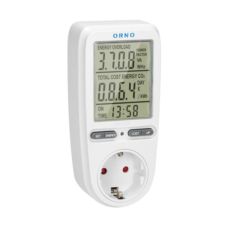 WATOMIERZ, KALKULATOR ENERGII Z WYŚWIETLACZEM LCD, WERSJA SCHUKO ORNO WATOMIERZ, KALKULATOR ENERGII Z WYŚWIETLACZEM LCD, WERSJA SCHUKO ORNO