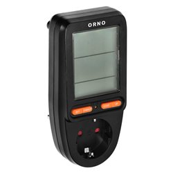 WATOMIERZ, KALKULATOR ENERGII Z WYŚWIETLACZEM LCD, WERSJA SCHUKO, CZARNY ORNO WATOMIERZ, KALKULATOR ENERGII Z WYŚWIETLACZEM LCD, WERSJA SCHUKO, CZARNY ORNO