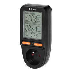 WATOMIERZ, KALKULATOR ENERGII Z WYŚWIETLACZEM LCD, CZARNY ORNO WATOMIERZ, KALKULATOR ENERGII Z WYŚWIETLACZEM LCD, CZARNY ORNO