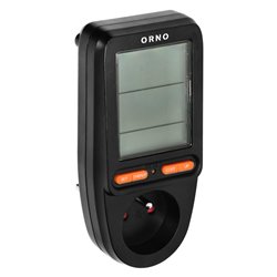 WATOMIERZ, KALKULATOR ENERGII Z WYŚWIETLACZEM LCD, CZARNY ORNO WATOMIERZ, KALKULATOR ENERGII Z WYŚWIETLACZEM LCD, CZARNY ORNO