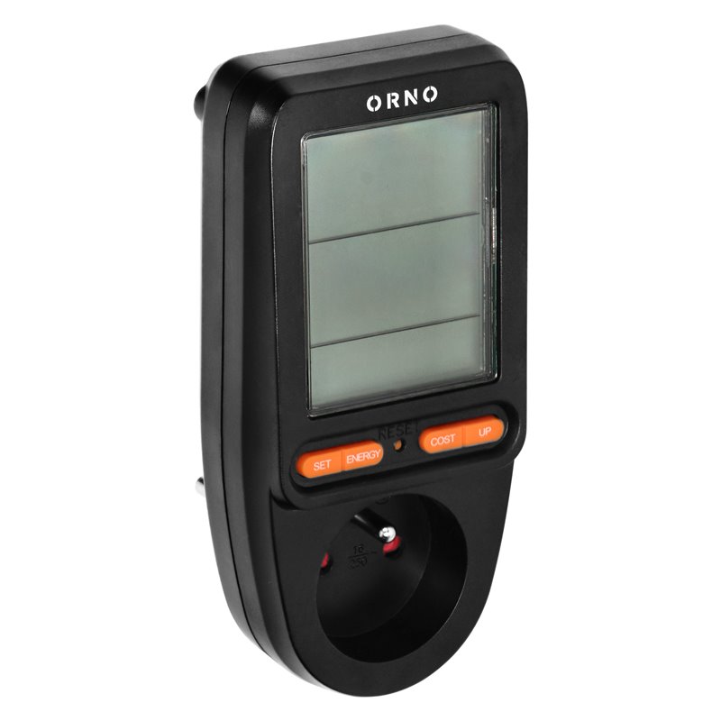 WATOMIERZ, KALKULATOR ENERGII Z WYŚWIETLACZEM LCD, CZARNY ORNO WATOMIERZ, KALKULATOR ENERGII Z WYŚWIETLACZEM LCD, CZARNY ORNO