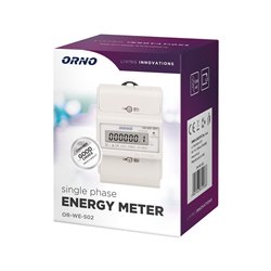 1-FAZOWY WSKAŹNIK ZUŻYCIA ENERGII ELEKTRYCZNEJ, 80A, 3 MODUŁY, DIN TH-35MM ORNO 1-FAZOWY WSKAŹNIK ZUŻYCIA ENERGII ELEKTRYCZNEJ, 80A, 3 MODUŁY, DIN TH-35MM ORNO