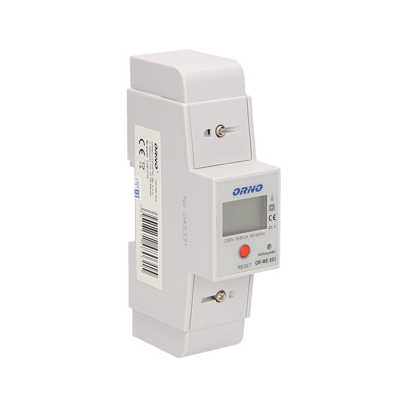 1-FAZOWY WSKAŹNIK ZUŻYCIA ENERGII ELEKTRYCZNEJ, 80A, DODATKOWY WSKAŹNIK, WYJŚCIE IMPULSOWE, PRZYCISK RESET, 2 MODUŁY, DIN TH-35M 1-FAZOWY WSKAŹNIK ZUŻYCIA ENERGII ELEKTRYCZNEJ, 80A, DODATKOWY WSKAŹNIK, WYJŚCIE IMPULSOWE, PRZYCISK RESET, 2 MODUŁY, DIN TH-35M