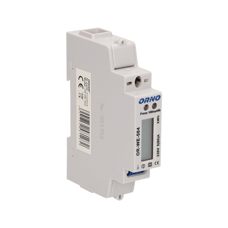 1-FAZOWY WSKAŹNIK ZUŻYCIA ENERGII ELEKTRYCZNEJ, 80A, PORT RS-485, 1 MODUŁ, DIN TH-35MM ORNO 1-FAZOWY WSKAŹNIK ZUŻYCIA ENERGII ELEKTRYCZNEJ, 80A, PORT RS-485, 1 MODUŁ, DIN TH-35MM ORNO
